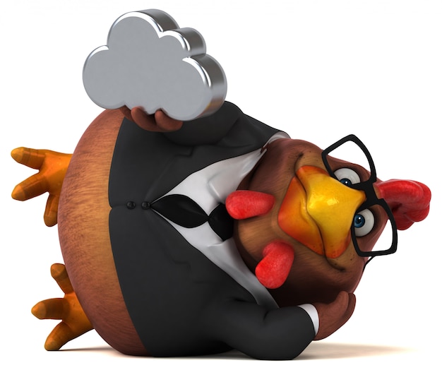 Photo fun chicken - 3d illustration