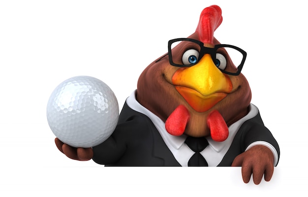 Fun chicken - 3D Illustration