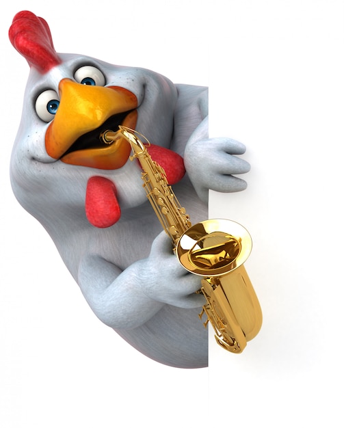 Fun chicken - 3D Illustration