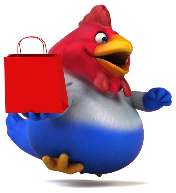 Fun chicken - 3D Illustration