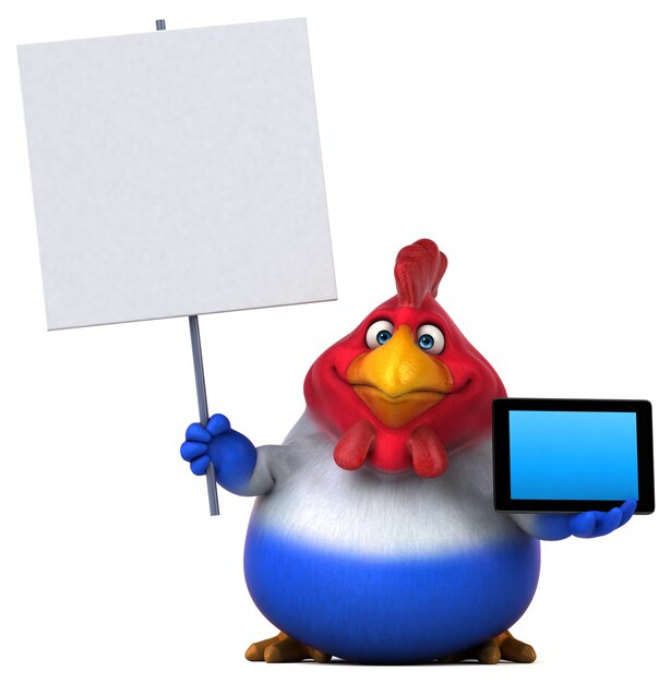 Fun chicken - 3D Illustration