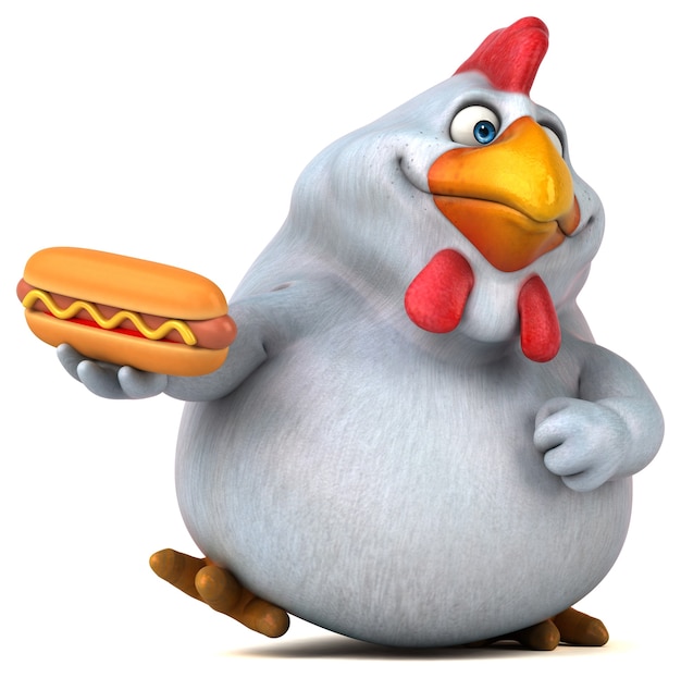 Fun chicken - 3D Illustration