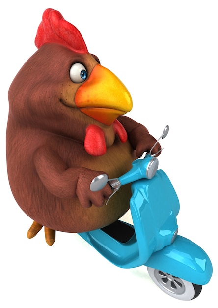 Fun chicken - 3D Illustration