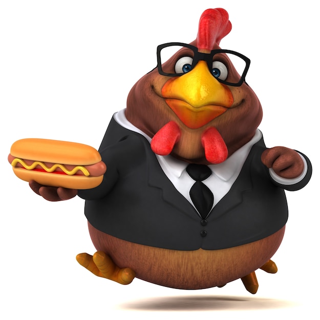 Photo fun chicken - 3d illustration