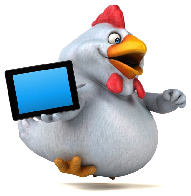 Fun chicken - 3D Illustration