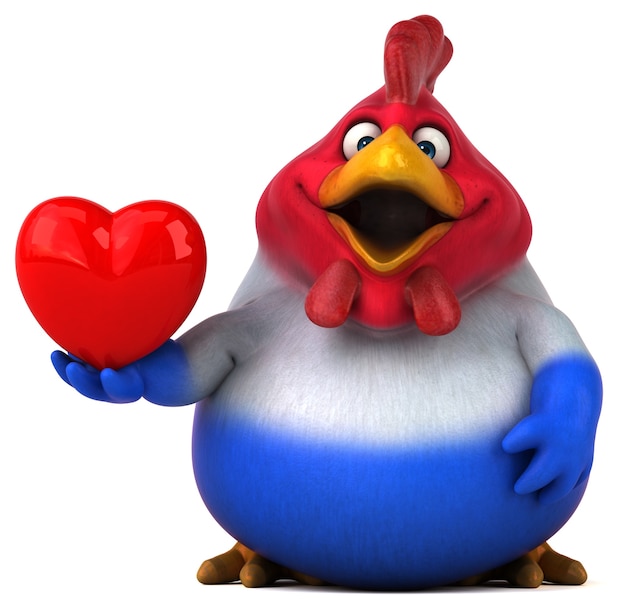 Fun chicken - 3D Illustration