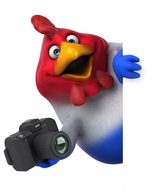 Fun chicken - 3D Illustration