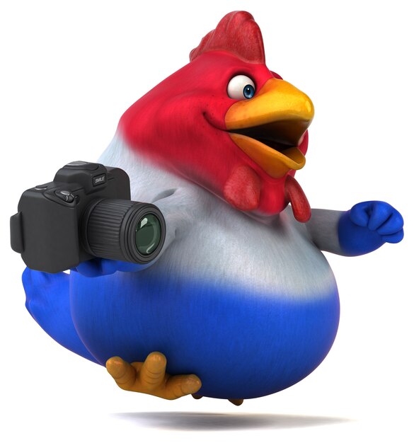 Fun chicken - 3D Illustration