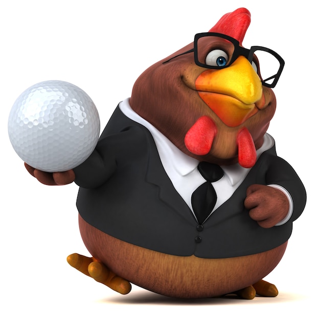 Fun chicken - 3D Illustration