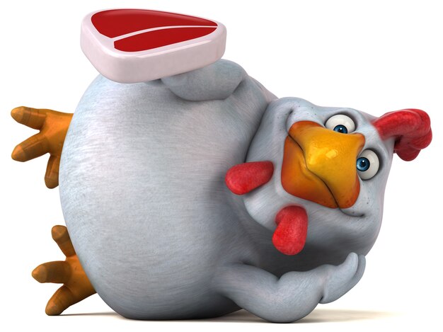 Fun chicken - 3D Illustration