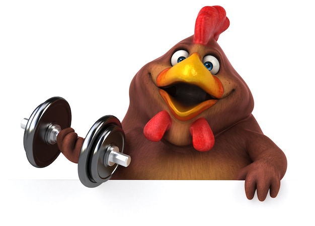 Fun chicken - 3D Illustration