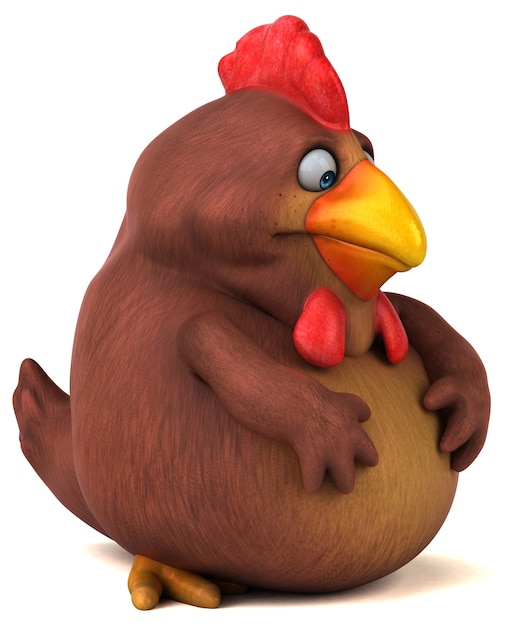 Fun chicken - 3D Illustration