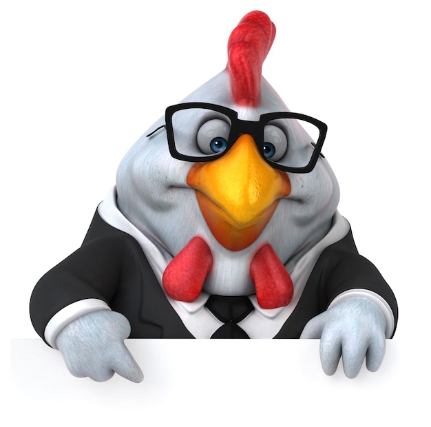 Fun chicken - 3D Illustration