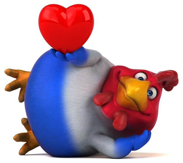 Fun chicken - 3D Illustration