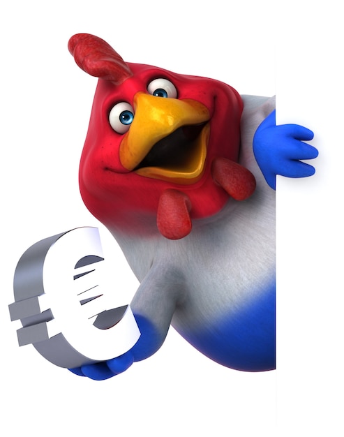 Fun chicken - 3D Illustration