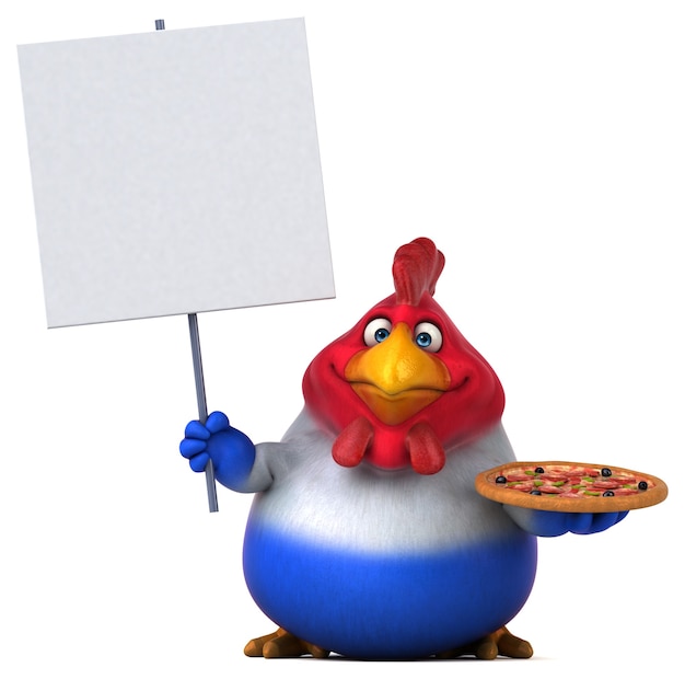 Photo fun chicken - 3d illustration