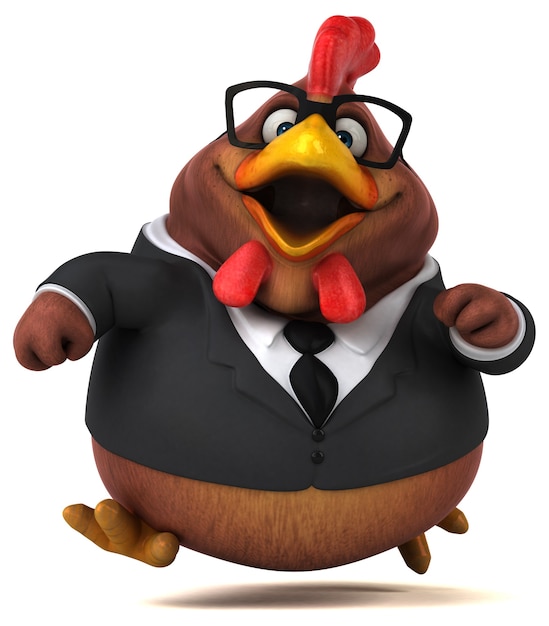 Fun chicken - 3D Illustration