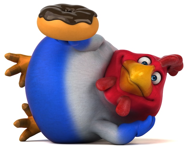 Fun chicken - 3D Illustration