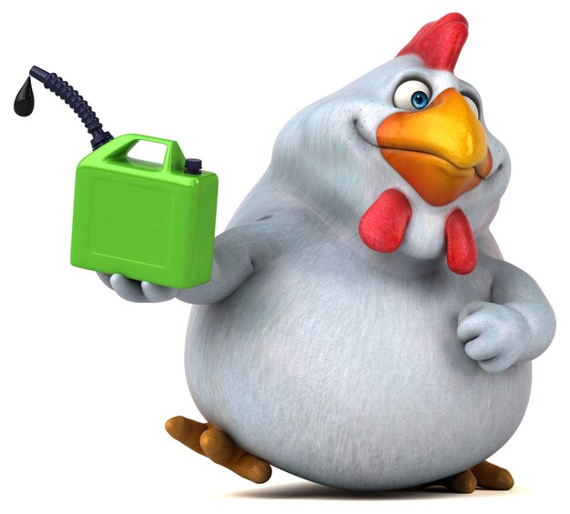 Pollo divertente - illustrazione 3d