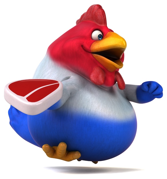 Fun chicken - 3D Illustration