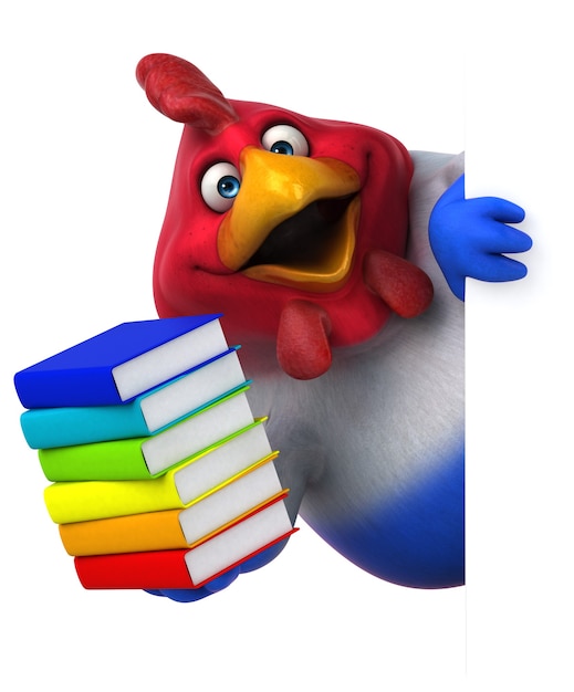 Fun chicken - 3D Illustration