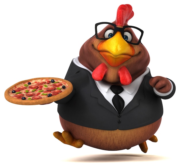 Photo fun chicken - 3d illustration