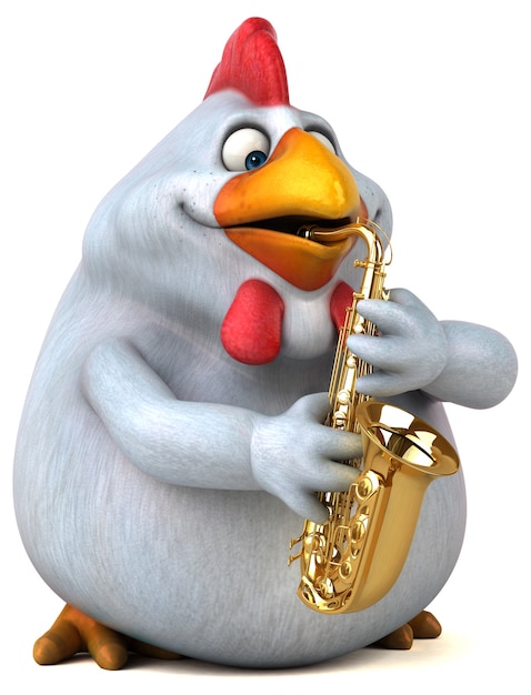 Fun chicken - 3D Illustration