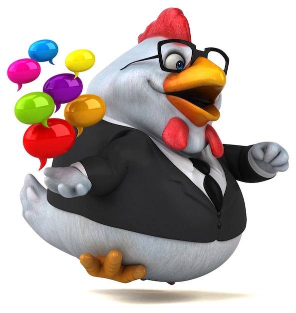 Fun chicken - 3D Illustration