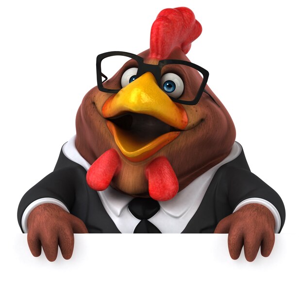 Photo fun chicken - 3d illustration