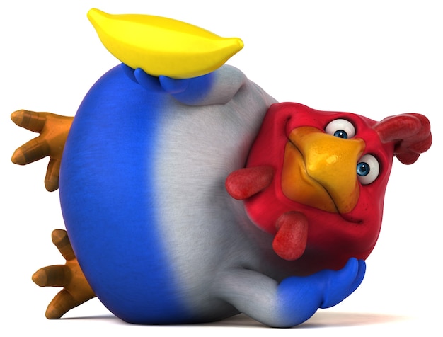 Fun chicken - 3D Illustration