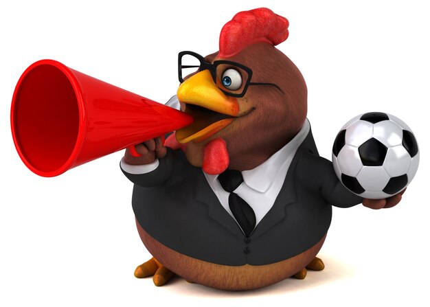 Fun chicken - 3D Illustration