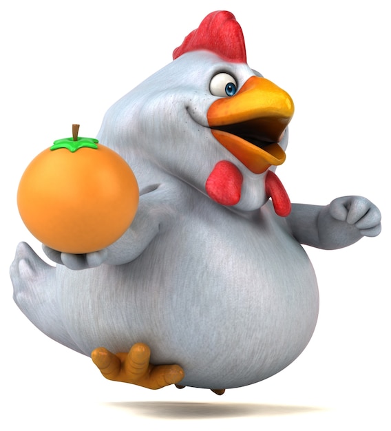 Fun chicken - 3D Illustration