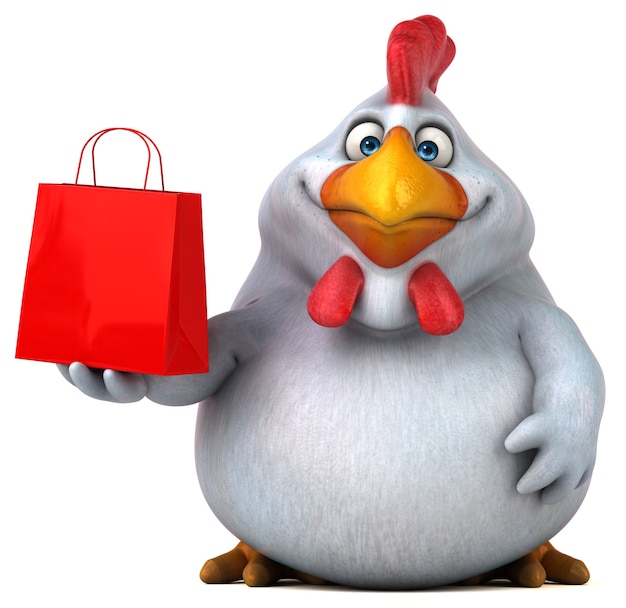 Fun chicken - 3D Illustration