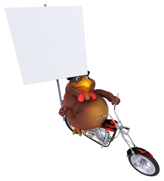 Fun chicken - 3D Illustration