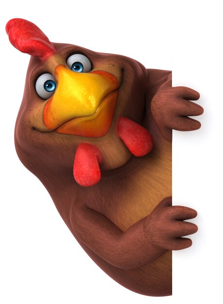 Fun chicken - 3D Illustration