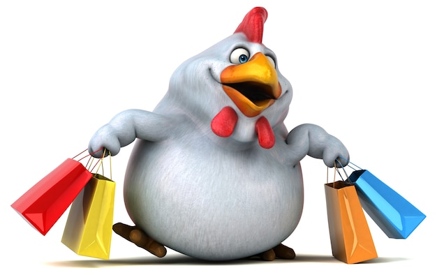 Fun chicken - 3D Illustration