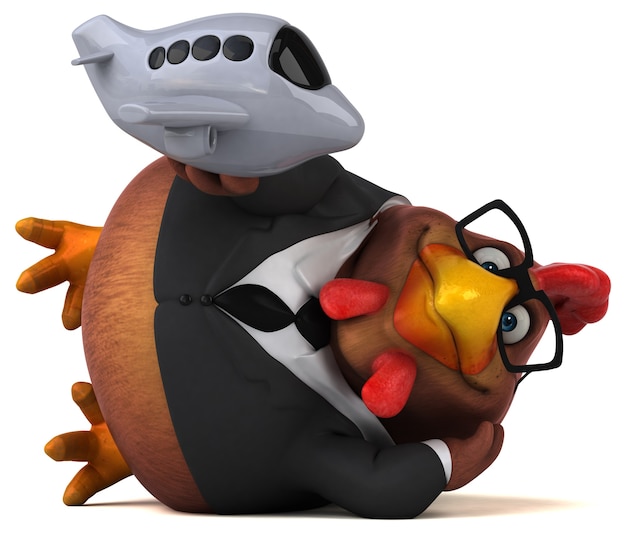 Photo fun chicken - 3d illustration