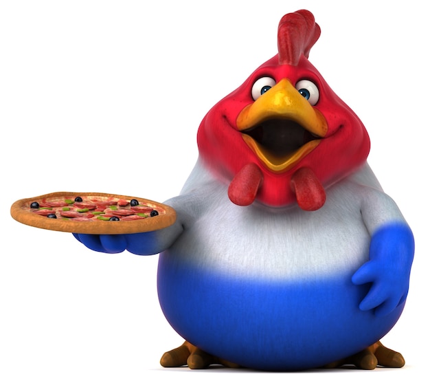 Photo fun chicken - 3d illustration