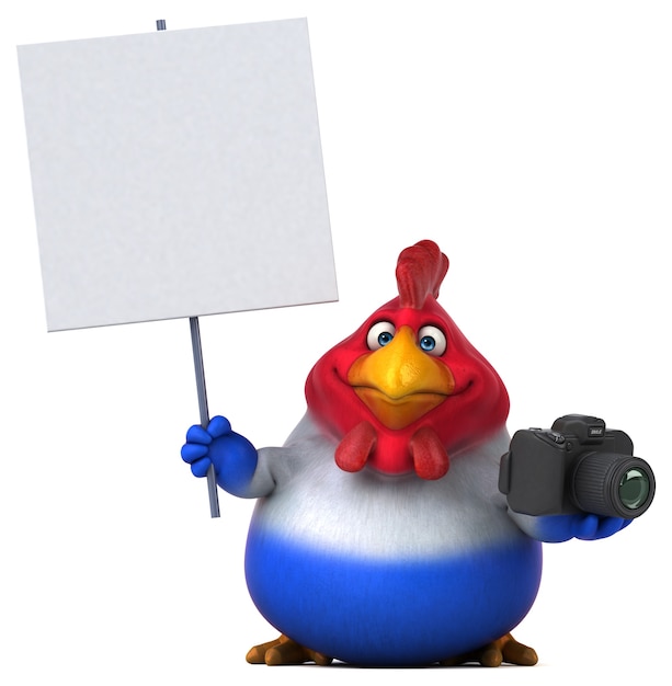 Fun chicken - 3D Illustration