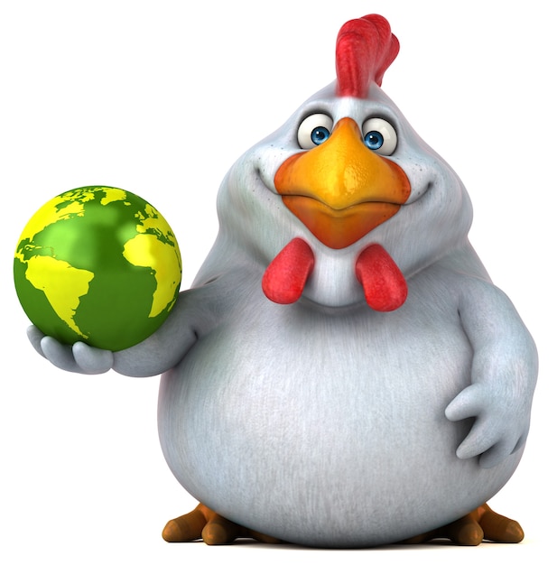 Fun chicken - 3D Illustration