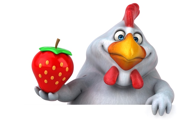 Photo fun chicken - 3d illustration