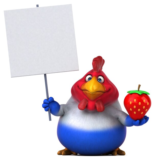 Photo fun chicken - 3d illustration