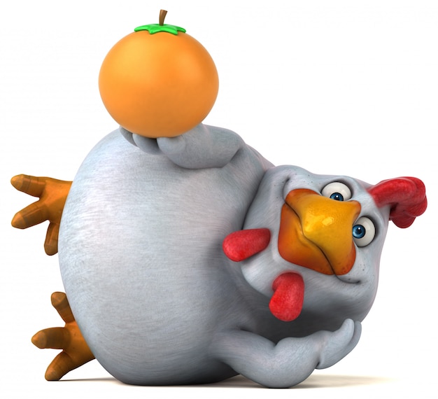 Fun chicken character isolated  - 3D Illustration