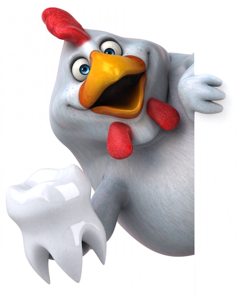 Photo fun chicken character isolated  - 3d illustration