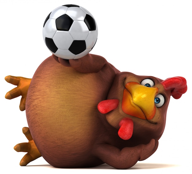 Fun chicken with a football