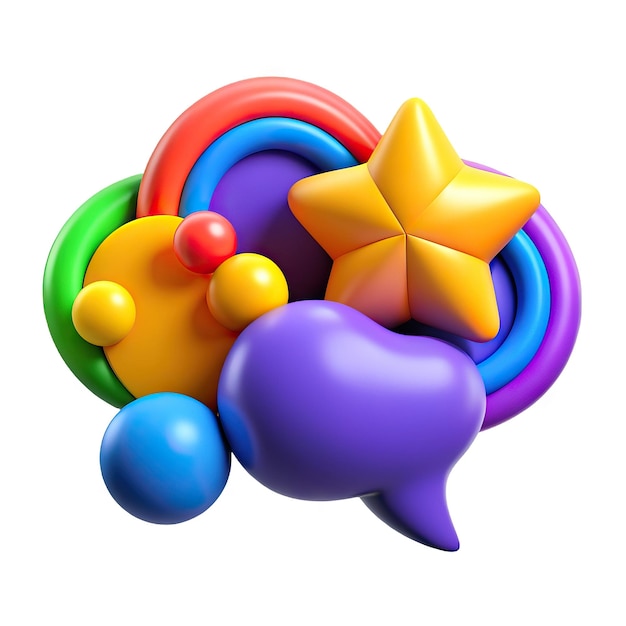 Fun and colorful 3D icon