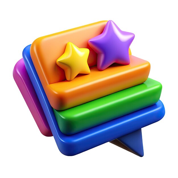 Fun and colorful 3D icon