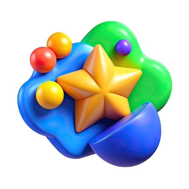 Fun and colorful 3D icon