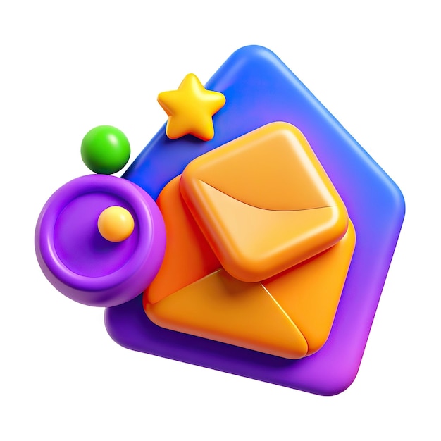 Fun and colorful 3D icon