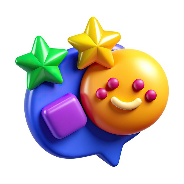 Fun and colorful 3D icon